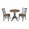 International Concepts Round 30 in Rd Top Pedestal Table, 2 Emily Chairs, Hickory/Washed Coal, 30 in W, 30 in L, 29.1 in H K45-30RT-C617P - alternate 1